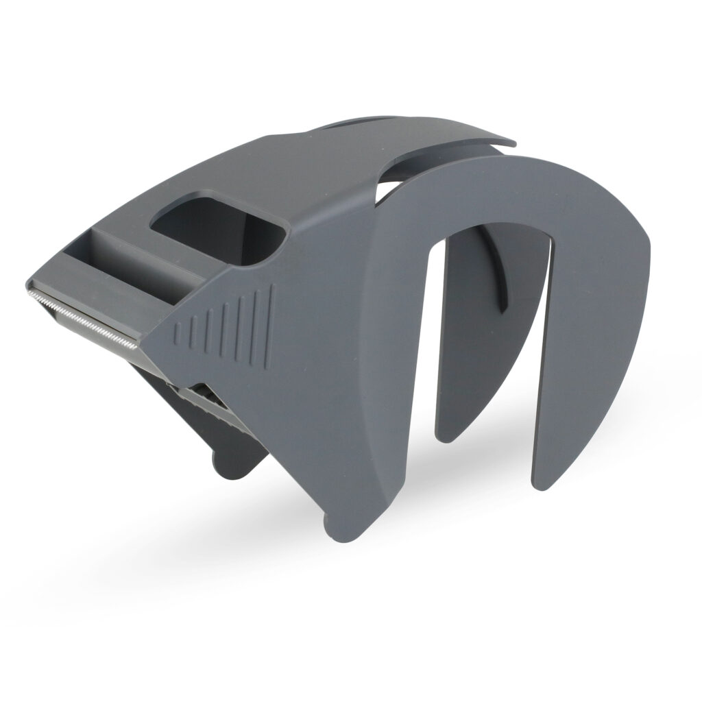 a dark grey, custom molded plastic part made by Atlanta Plastic Injection Molding